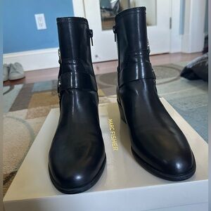 Marc Fisher Black Leather Booties | Size 7